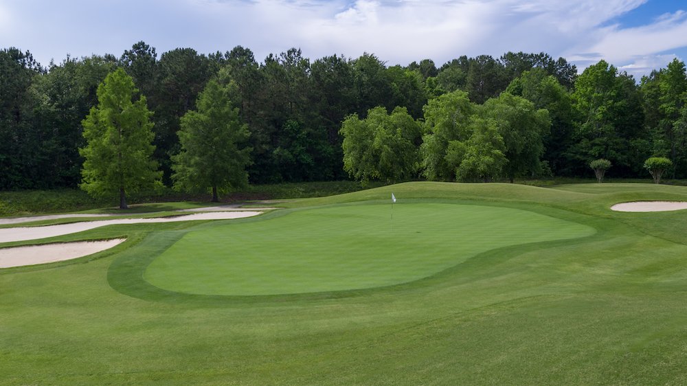 Green at Crow Creek Golf Club in spring, Calabash NC